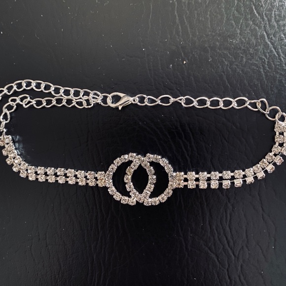 Jewelry - 💗 Silver Crystal Ankle Bracelet 9”-12” NEW